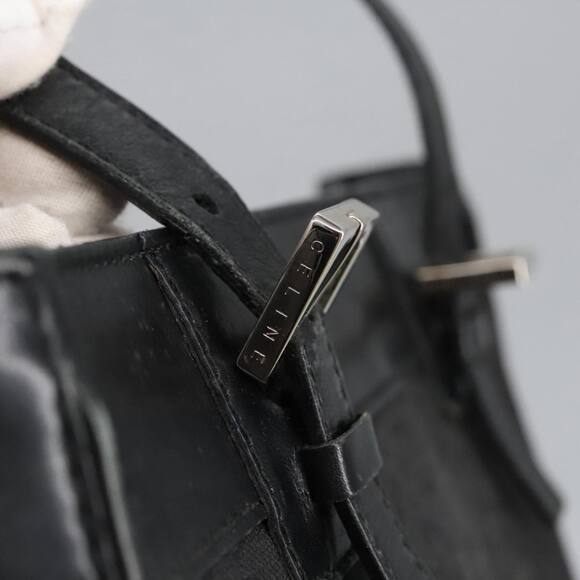 CELINE C Macadam Canvas Shoulder Bag Black - Picture 10 of 16